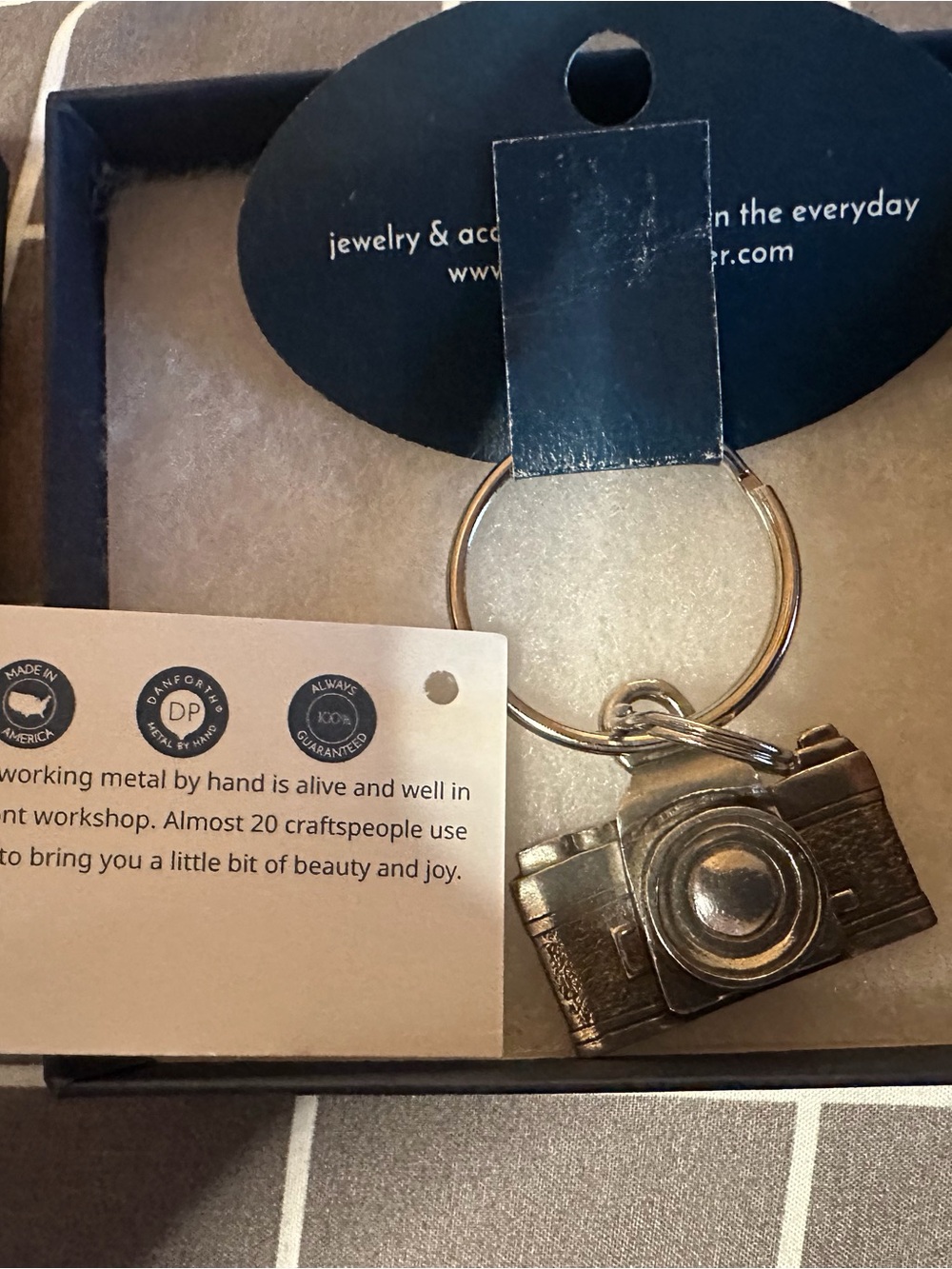 Danforth Silver Camera Keychain Charm - Miniature Camera Accessory - Picture 2 of 4